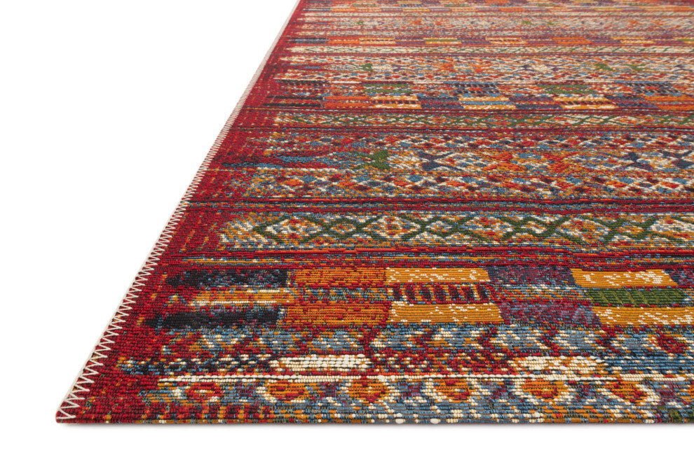 Mika In/out Area Rug by Loloi, Red / Multi, 2'5"x7'8"