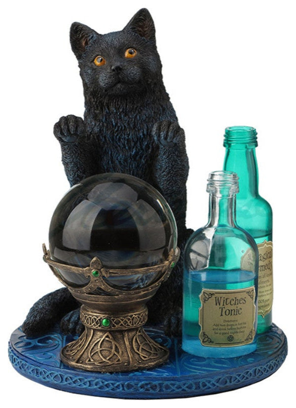 Witch's Apprentice Black Cat Statue By Lisa Parker