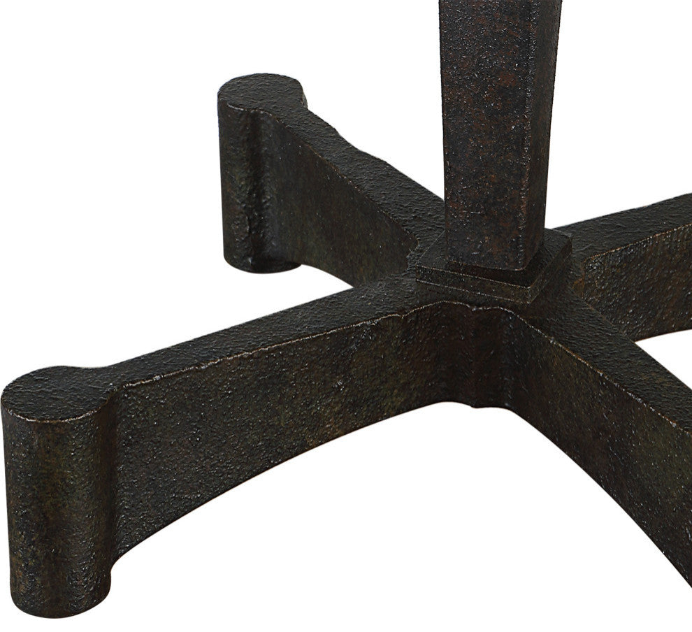 Rustic Minimalist Aged Black Iron Pole Table Lamp 35 in Industrial Loft Classic