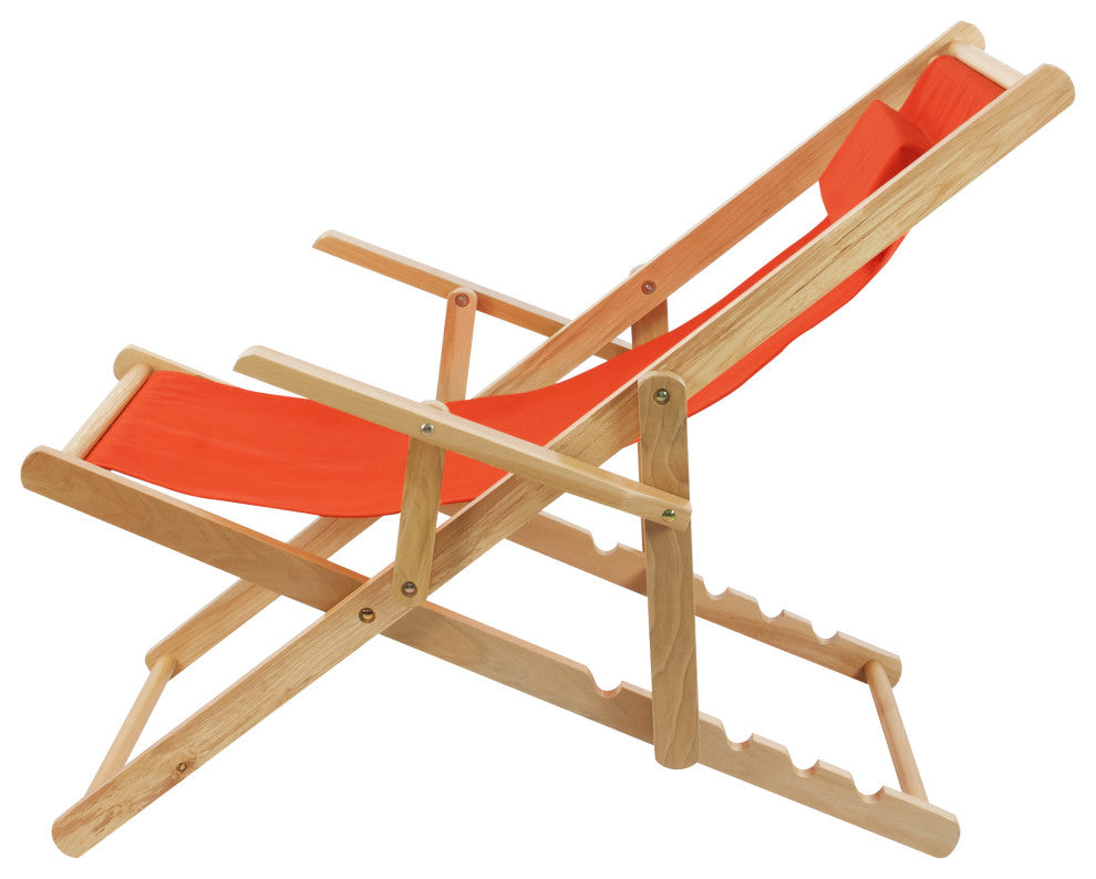 0Sling Chair Natural Frame-Orange Canvas