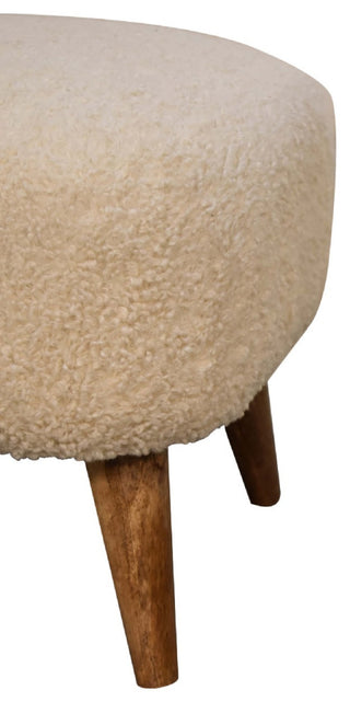 Boucle Cream Square Footstool