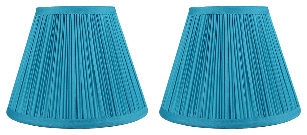 Softback Mushroom Pleated Lamp Shade, 5x9x7", Teal, Set of 2