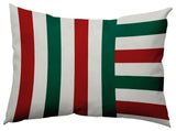 Christmas Stripes Accent Pillow, Forest Green, 14"x20"