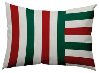 Christmas Stripes Accent Pillow, Forest Green, 14"x20"