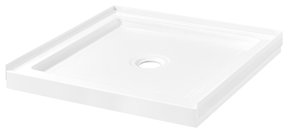 Ove Decors Erika Shower Base Rectangle, White, 32"x32", Center Drain