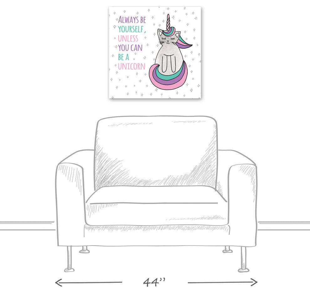 Be a Unicorn Cat 20x20 Canvas Wall Art