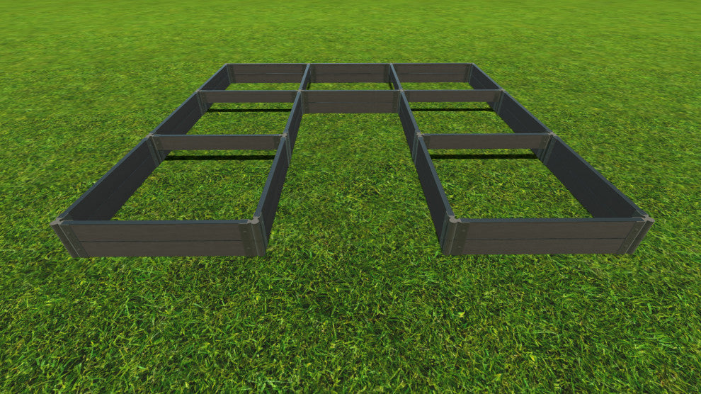 Weathered Wood Walk-In Jumbo U-Shape' 12'x12' 11" Raised Garden Bed, 2" Profile