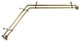 Aldo 13/16 inch Double Corner Window Curtain Rod, Antique Brass, 48-84"