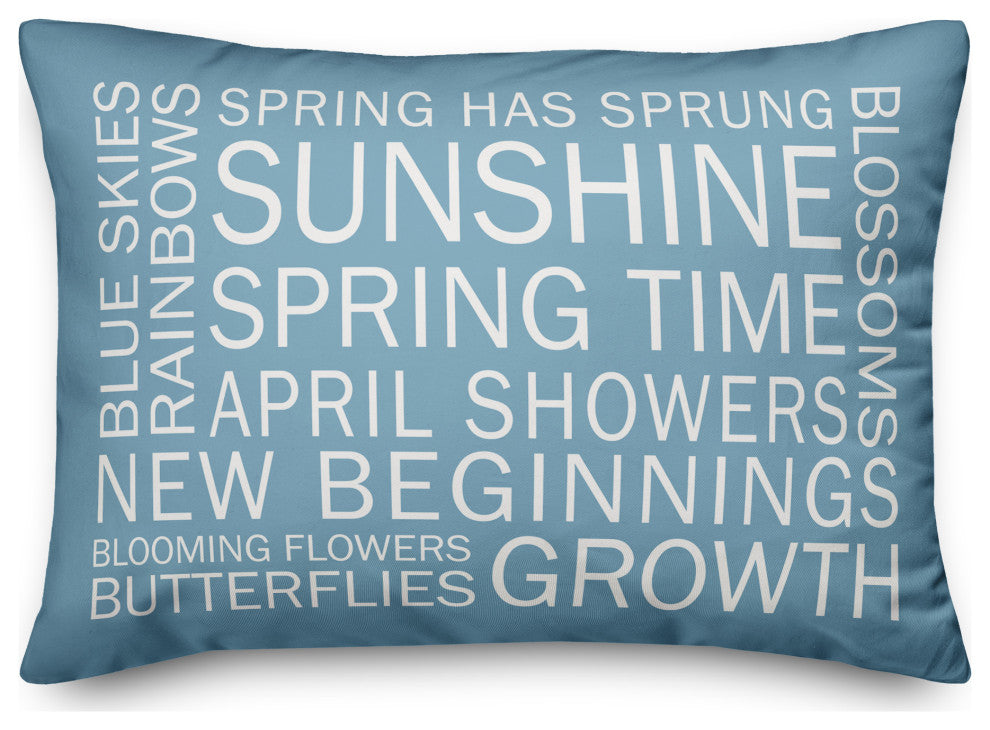 Blue Spring Sayings 20x14 Spun Poly Pillow