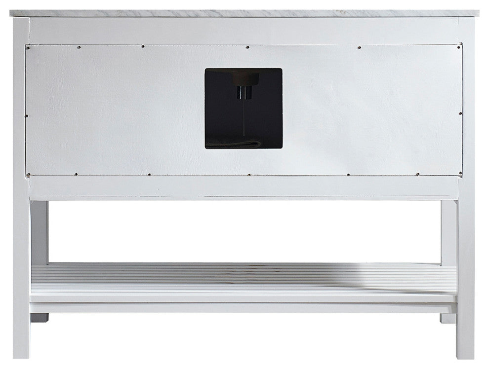 Florence 48" Single Vanity, White, Without Mirror