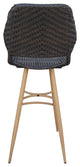 GDF Studio Amaya Outdoor Multi-brown Wicker Barstools With Wood Finish Metal Leg