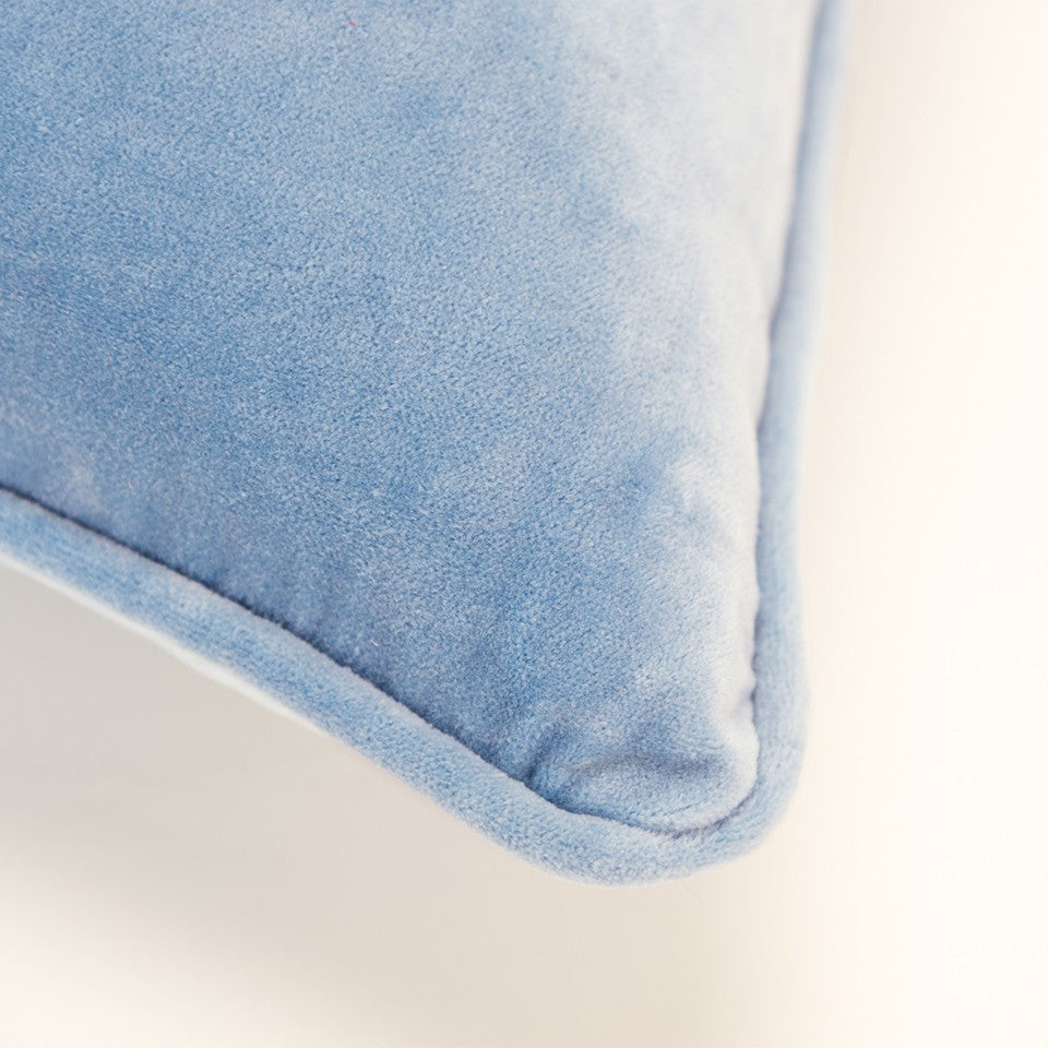 Blue Solid Luxurious Modern Throw Pillow