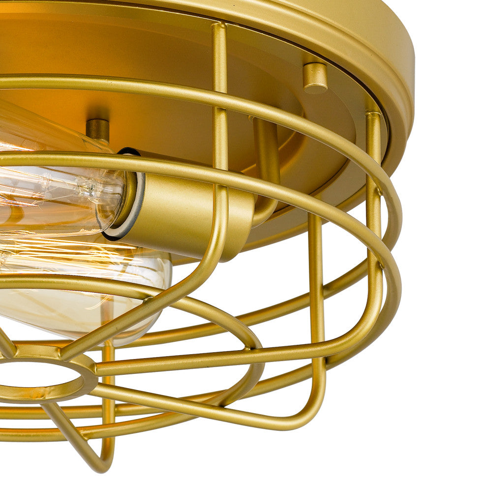 Emerson 2-Light Luxury Gold Finish Flush Mount 13"x13"x5.5"