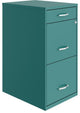 Space Solutions 18in Deep 3 Drawer Metal Organizer File Cabinet Teal/Turquoise