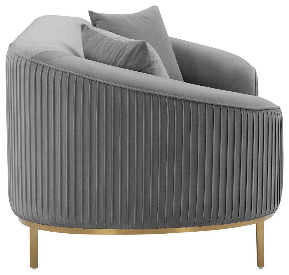 Michelle Light Gray Pleated Loveseat