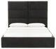 Eliana Black Velvet Queen Bed - Black