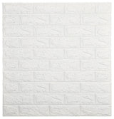 Off White Abstract Brick 3D Wall Panels, Set of 10, Covers 58 Sq Ft
