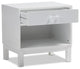 Urban Designs Reanne 1-Drawer Wood Nightstand With Shelf, White Finish