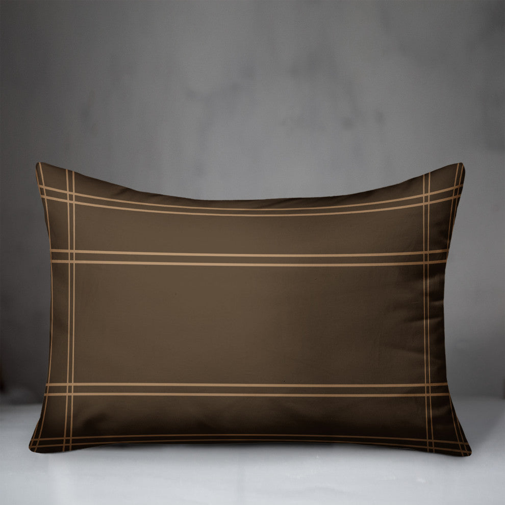 Brown Plaid Fall Lines 1 14"x20" Spun Poly Pillow