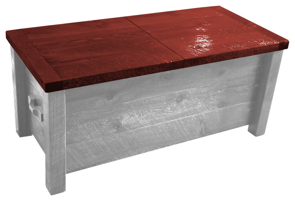Barnwood Style Timber Peg Sliding Top Coffee Table, Thunder White and Michael's Cherry
