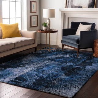 Premium Machine Washable Mayfield AMF560 Navy 9' x 12' Rug