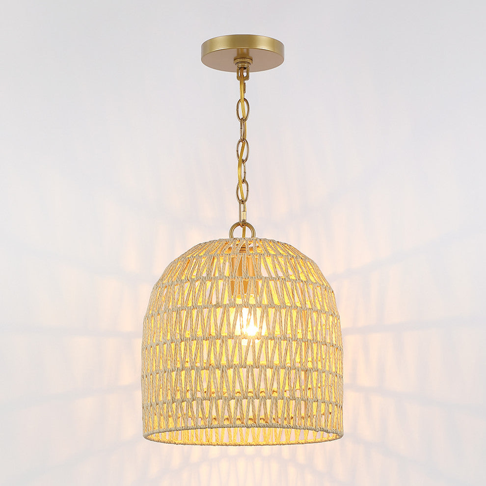 1-Light Gold Bohemian Island Pendant Light