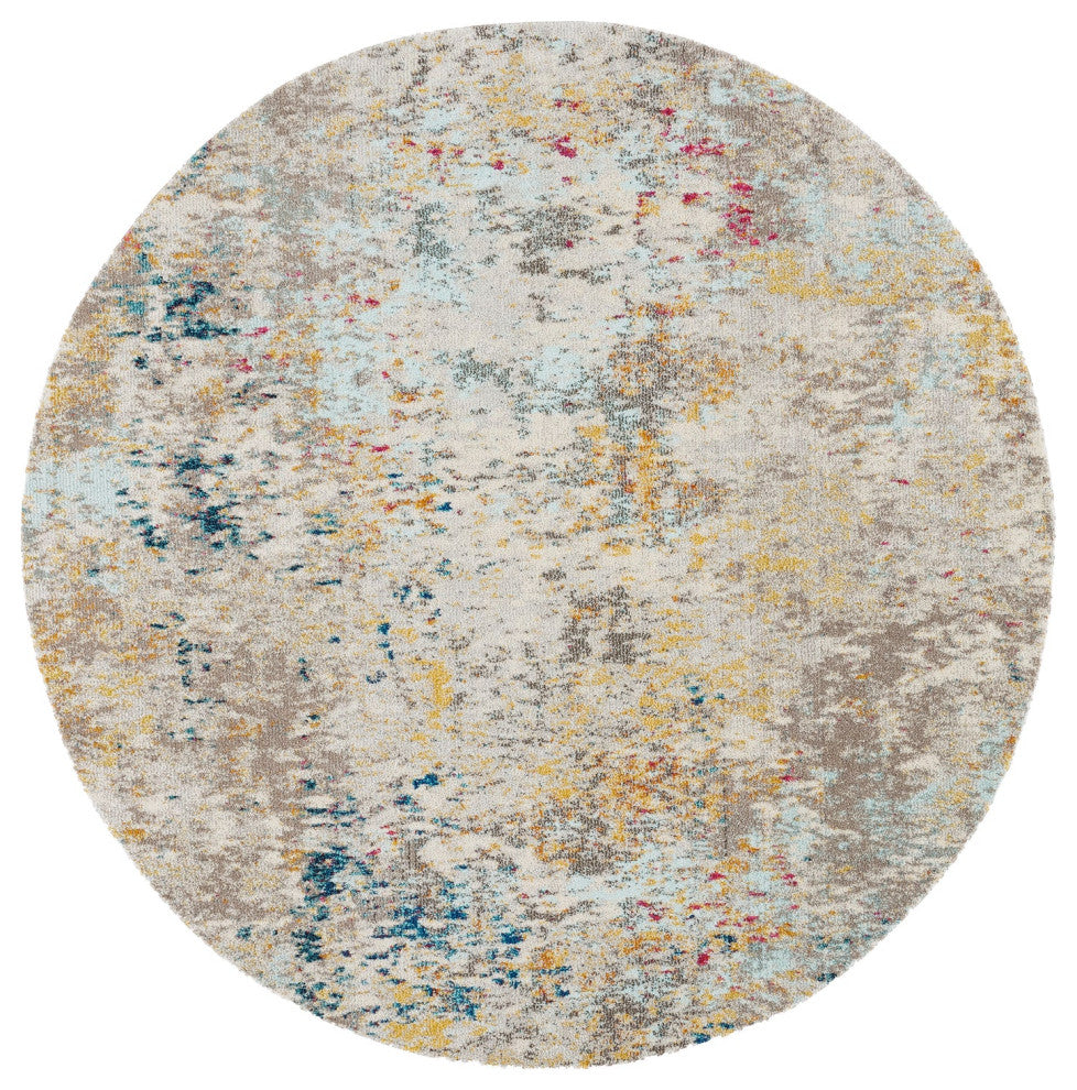 Safavieh Madison Mad453F Organic and Abstract Rug, Gray and Gold, 9'0"x9'0" Square