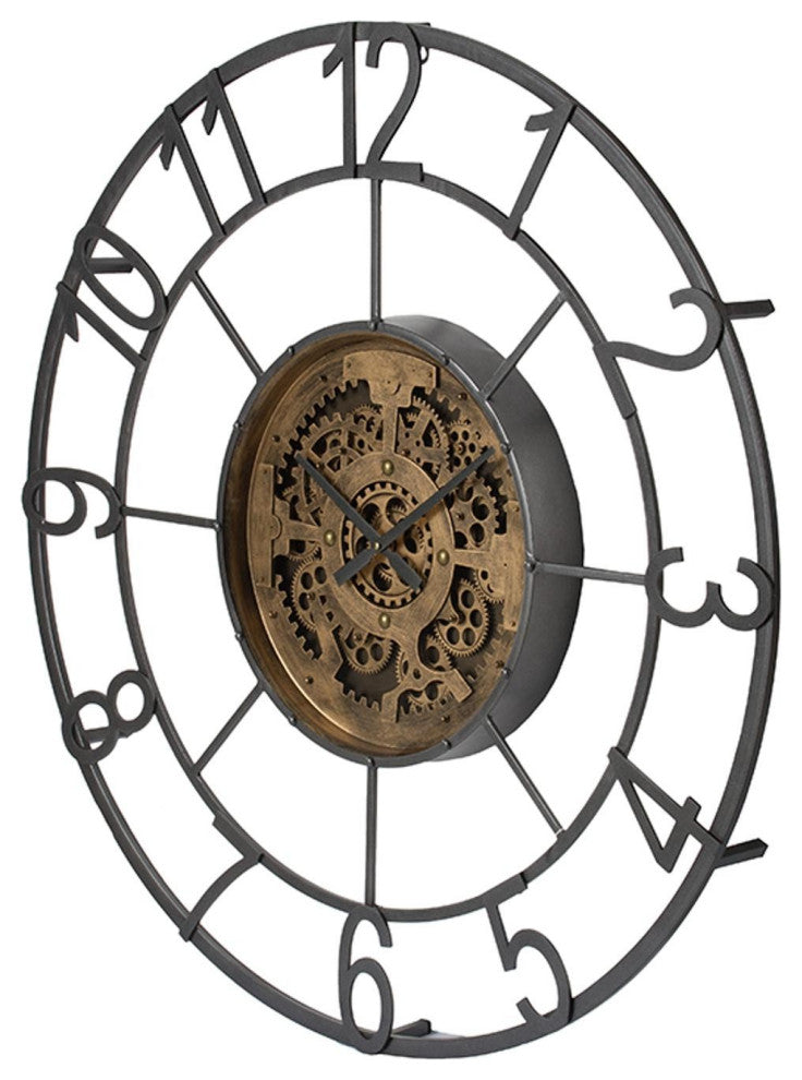 Round Decorative Gear Iron Wall Clock