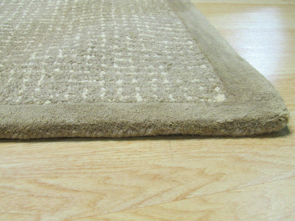 EORC Brown Hand-Tufted Wool Timothy Rug 7'9x9'9