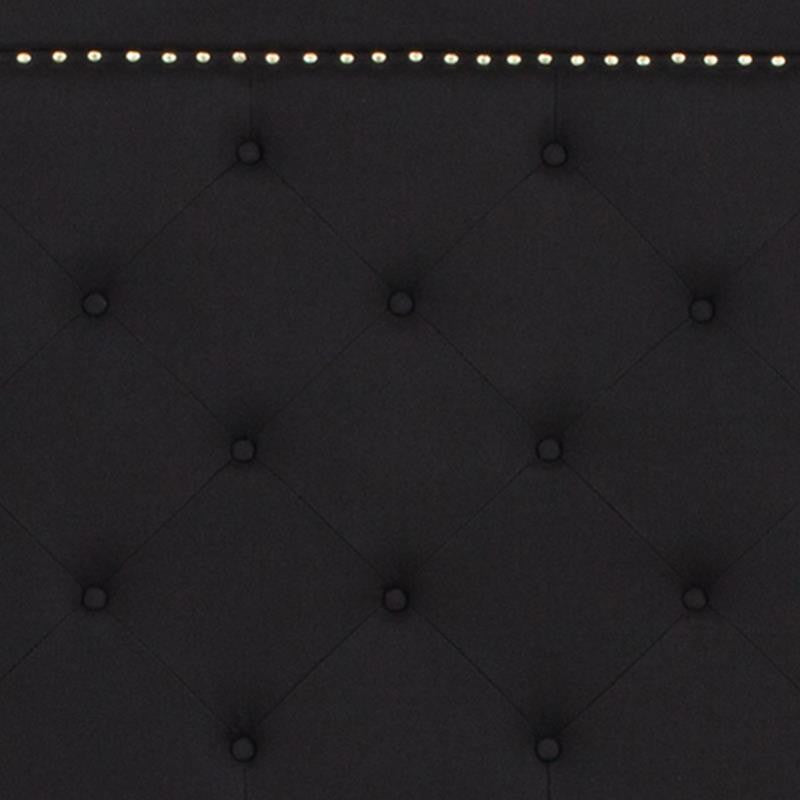 Roxbury Upholstered Platform Bed -10 Inch Foam & Pocket Spring Mattress, Black With Nail Trim, King