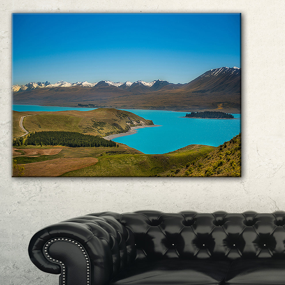 "Fantastic Calm Landscape of New Zealand" Art Print Canvas, 32"x16"