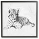 Black and White Baby Tiger Large Cat Animal Design, 12"x12"