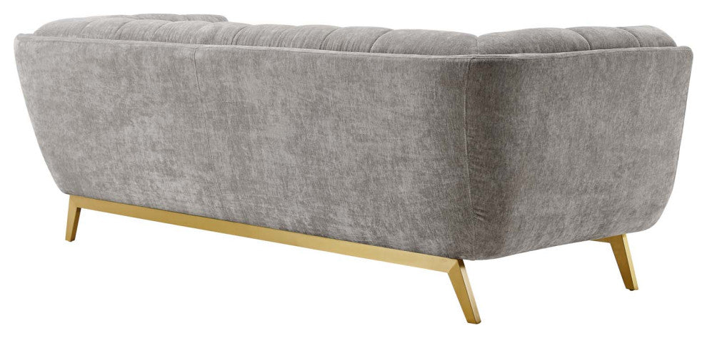 Bestow Crushed Performance Velvet Sofa Light Gray