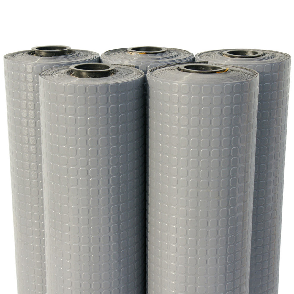 Rubber-Cal "Block-Grip" Rubber Flooring  - 3 Colors - Available in 17 Lengths, Dark Gray, 4ft W X 7ft L