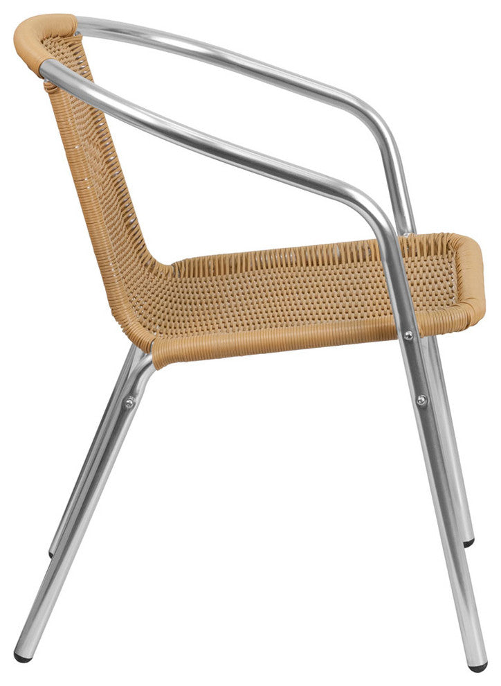 Restaurant Tables and Chairs, "Newbold" Outdoor Rattan Chair, Beige