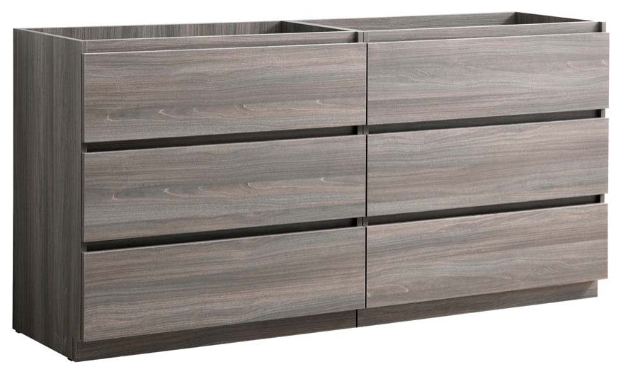 Fresca Lazzaro 60" Gray Wood Double Sink Cabinet