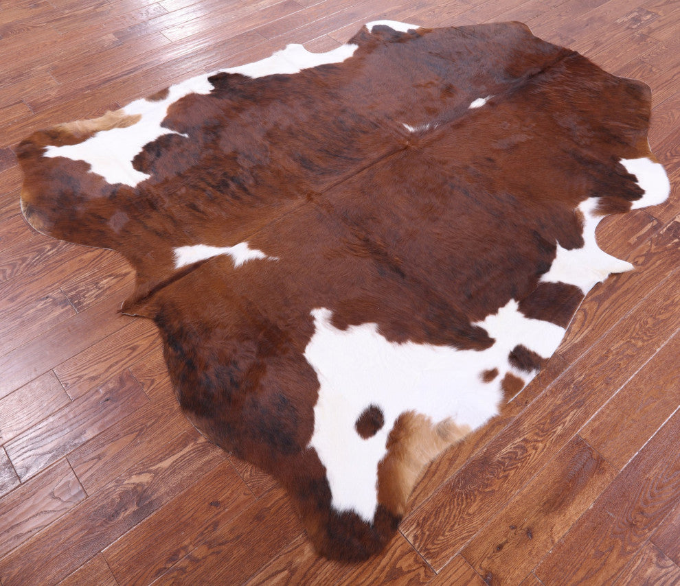 7' 3" X 6' 5" Organic Natural Hair-On Cowhide Area Rug C1637