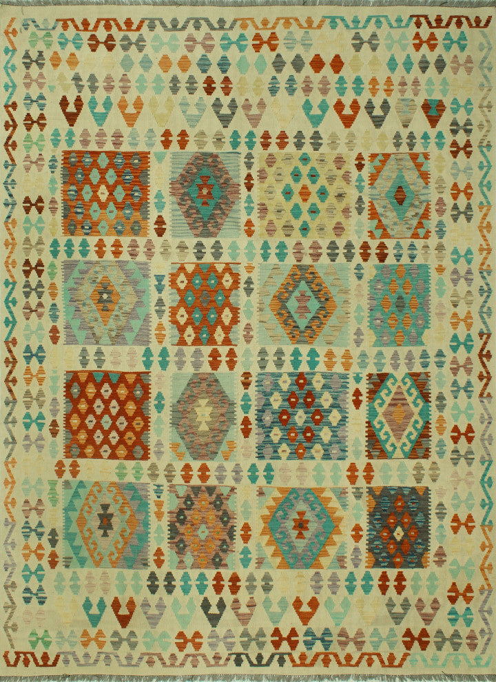 Sangat Kilim Anargul Ivory/Rust Rug, 8'3x11'3