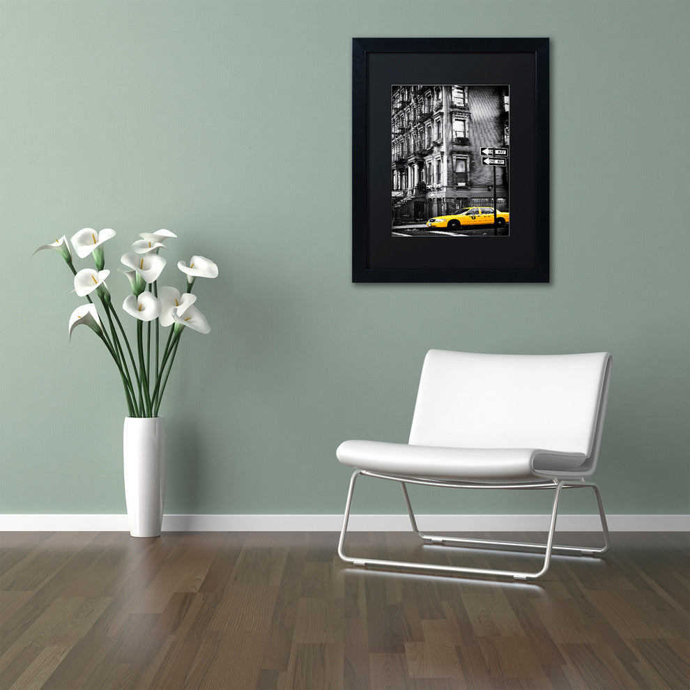 Philippe Hugonnard 'NYC Yellow Cab', Black Frame, Black Mat, 14x11