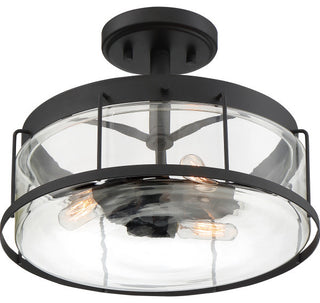 Ludlow 3-Light Semi-Flush Mount, Earth Black