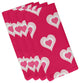 Valentine Print Napkin, Fuschia, Set of 4