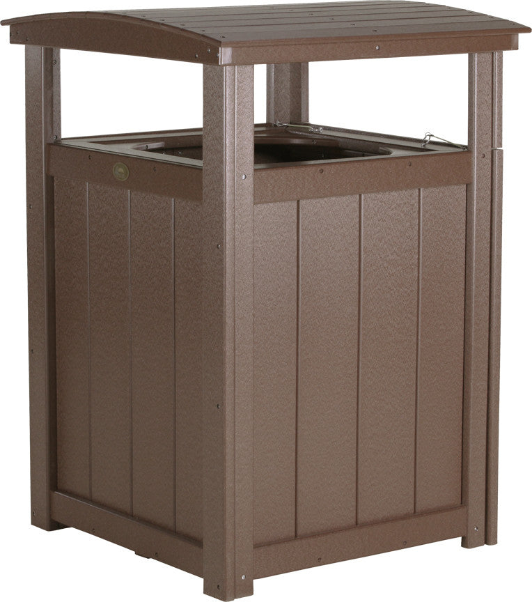 Poly Commercial Grade Trash Can, Chestnut Brown