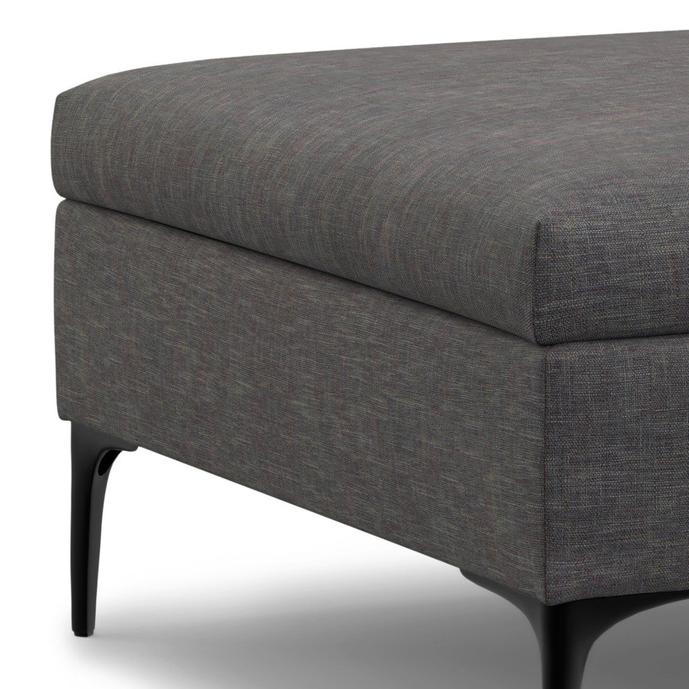 Rebecca Coffee Table Storage Ottoman With Lift Up Lid, Slate Grey