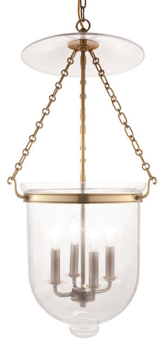 Hampton, 30" Pendant, Aged Brass Finish, Clear Glass Shade