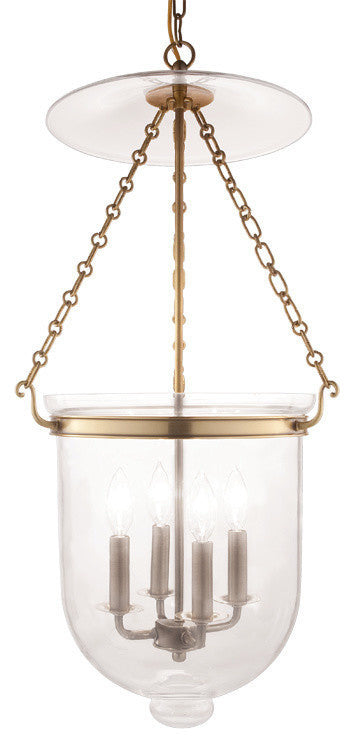 Hampton, 30" Pendant, Aged Brass Finish, Clear Glass Shade