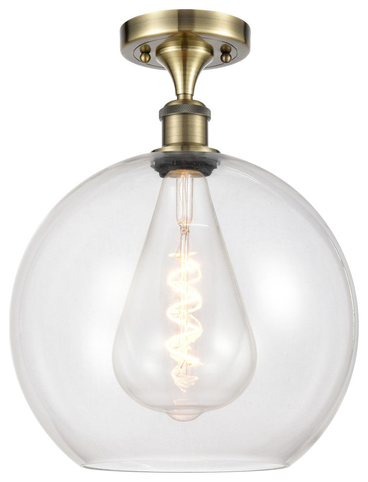 Innovations 516-1C-AB-G122-12-LED 1-Light Semi-Flush Mount, Antique Brass