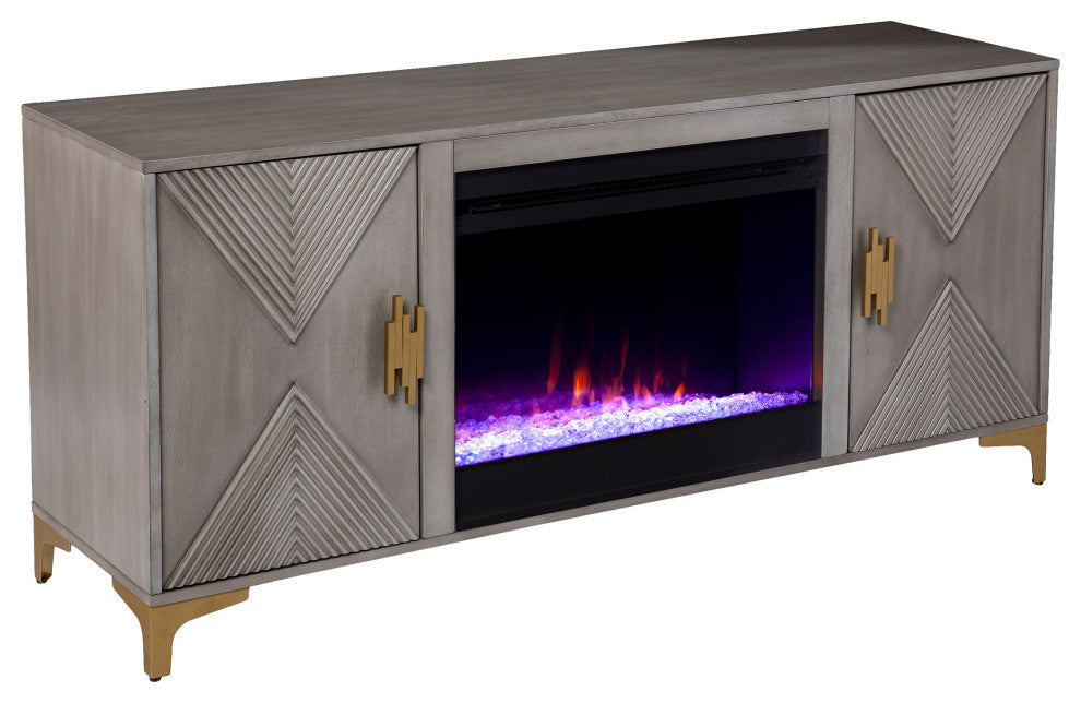 Fareham Color Changing Fireplace w/ Media Storage