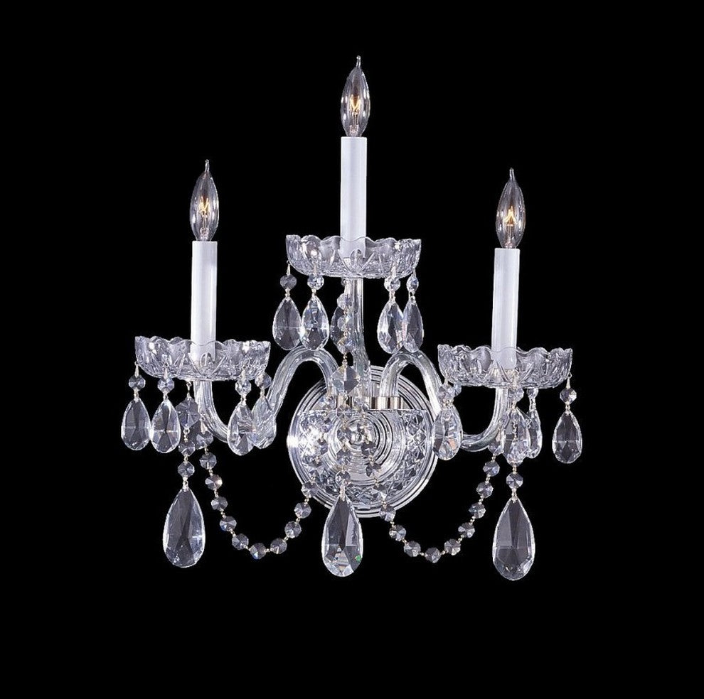Crystorama 1033CHCLMWP Three Light Wall Mount Traditional Crystal