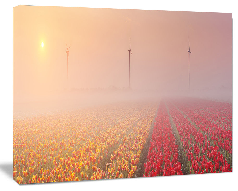 Sun over Blooming Lake Panorama, Landscape Canvas Art Print, 20"x12"