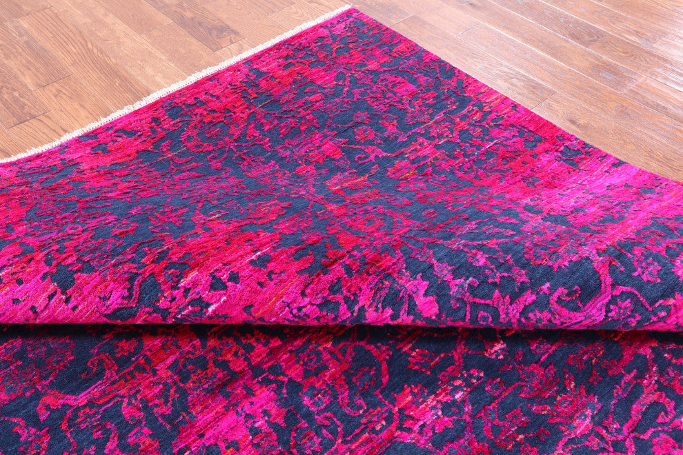 Handmade Modern Wool and Silk Rug 8' 0" X 9' 11" Q11845
